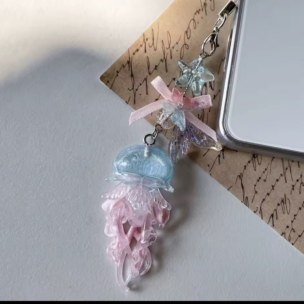 Iridescent Jellyfish bag charm NEW